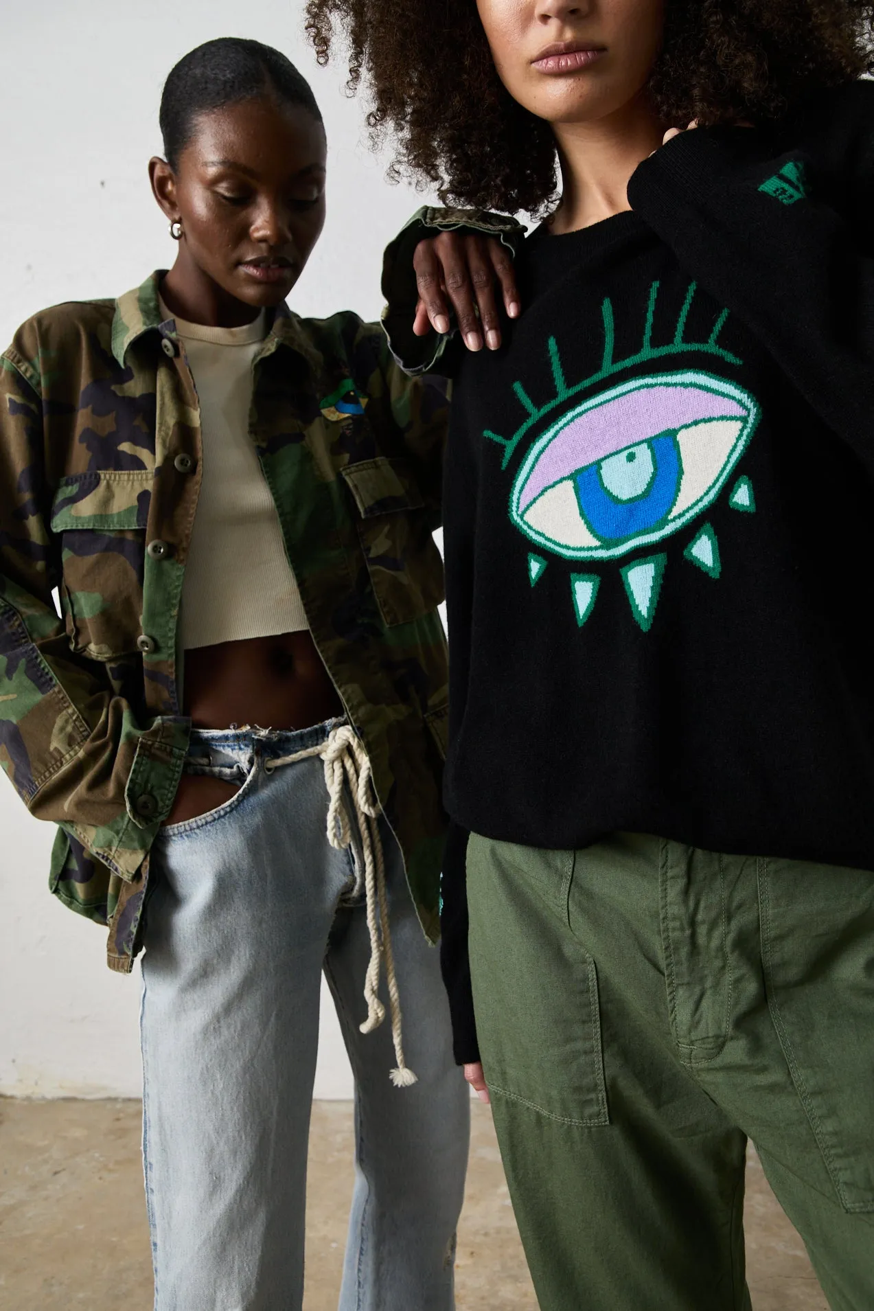 NSF X JA - BIG EYE CASHMERE CREW / BLACK