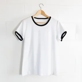 Organic Cotton Ringer Tee | White