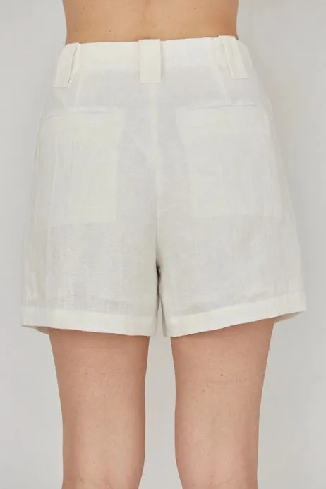 Pleated Linen Shorts