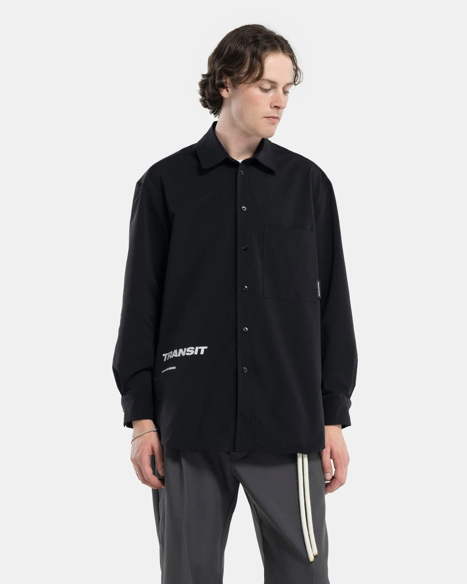 "Transit" Long Sleeve Pleated Box Shirt