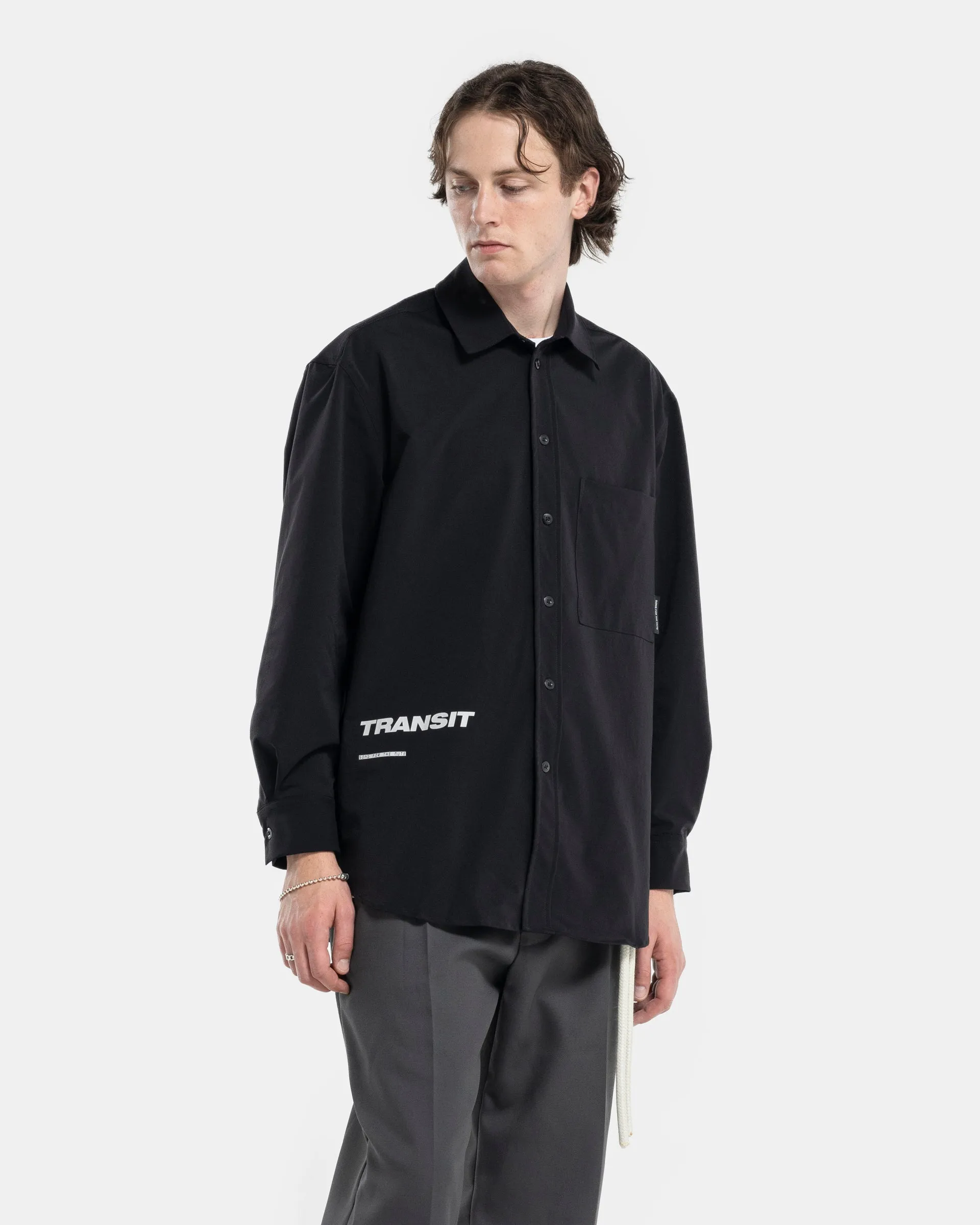 "Transit" Long Sleeve Pleated Box Shirt