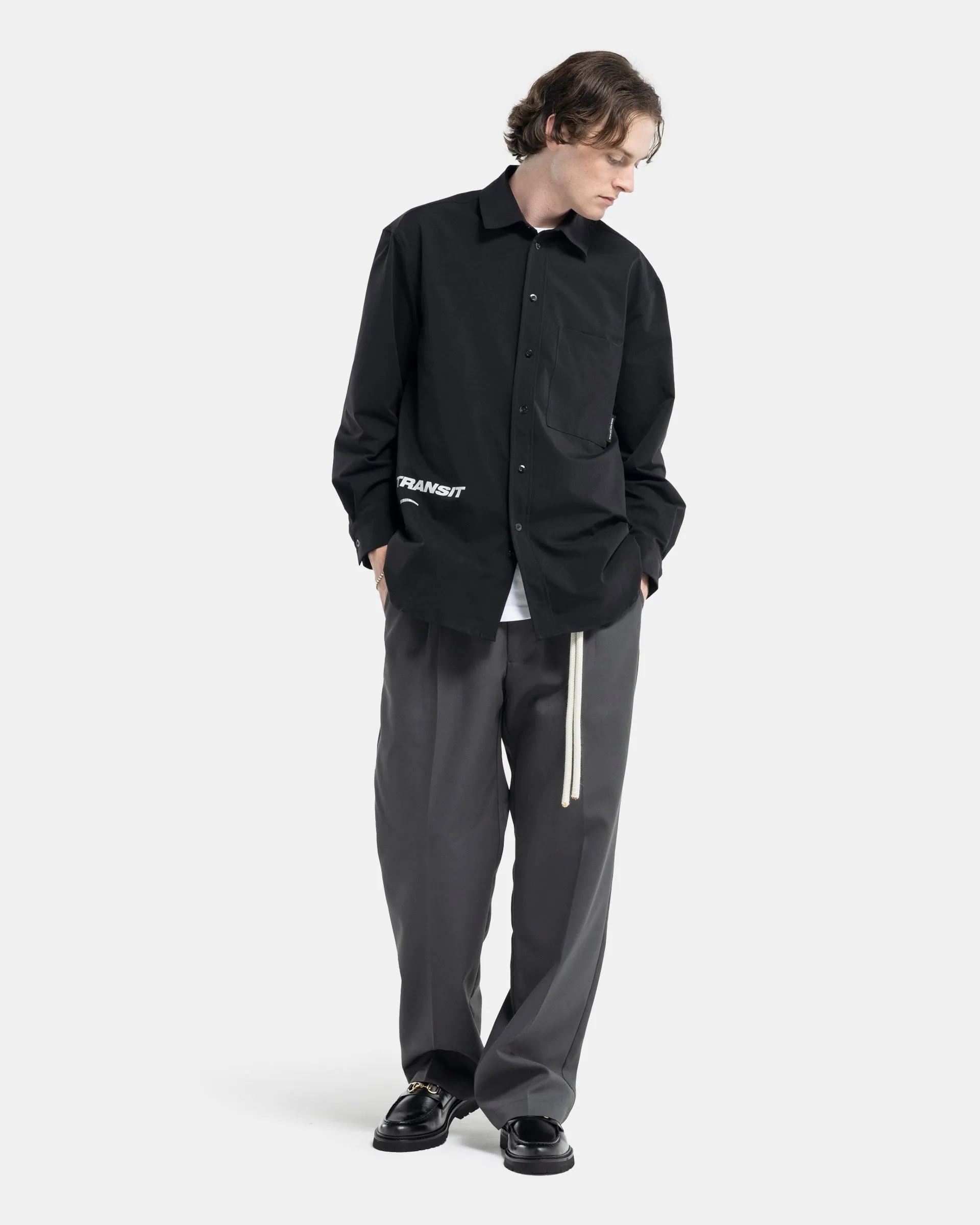 "Transit" Long Sleeve Pleated Box Shirt