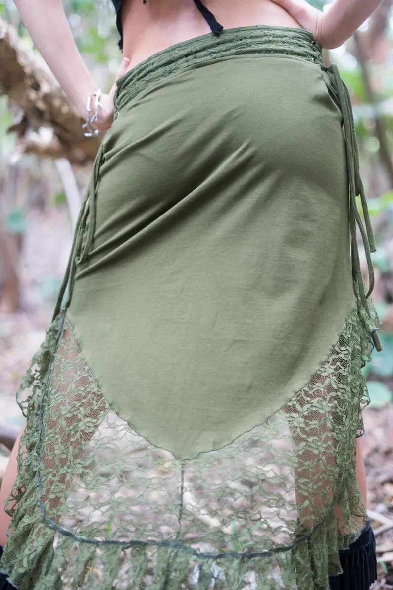 SITA SKIRT IN OLIVE GREEN