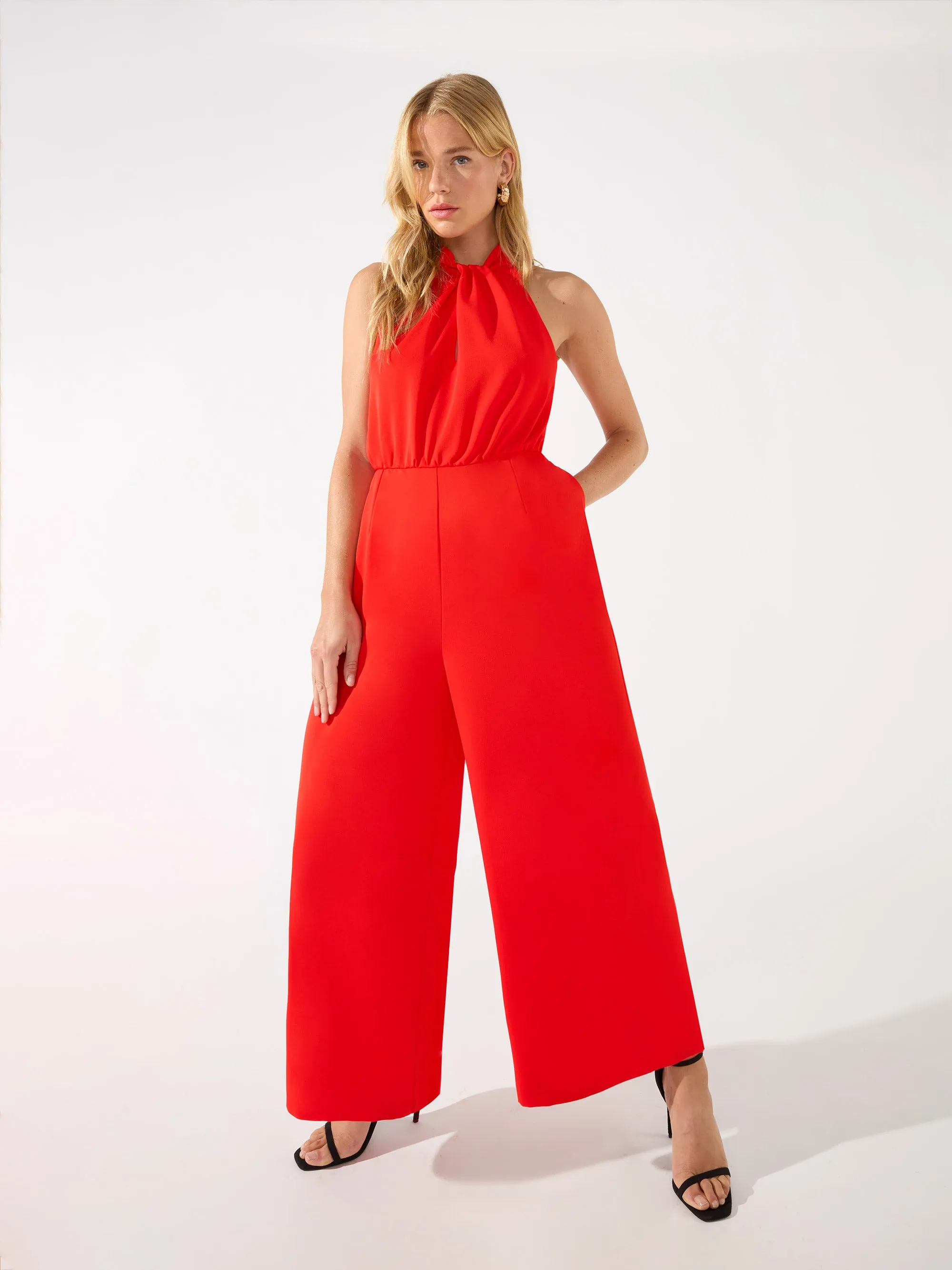 Sophia Twist Neck Culotte Jumpsuit