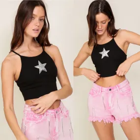 Stardust Crop Top - Black