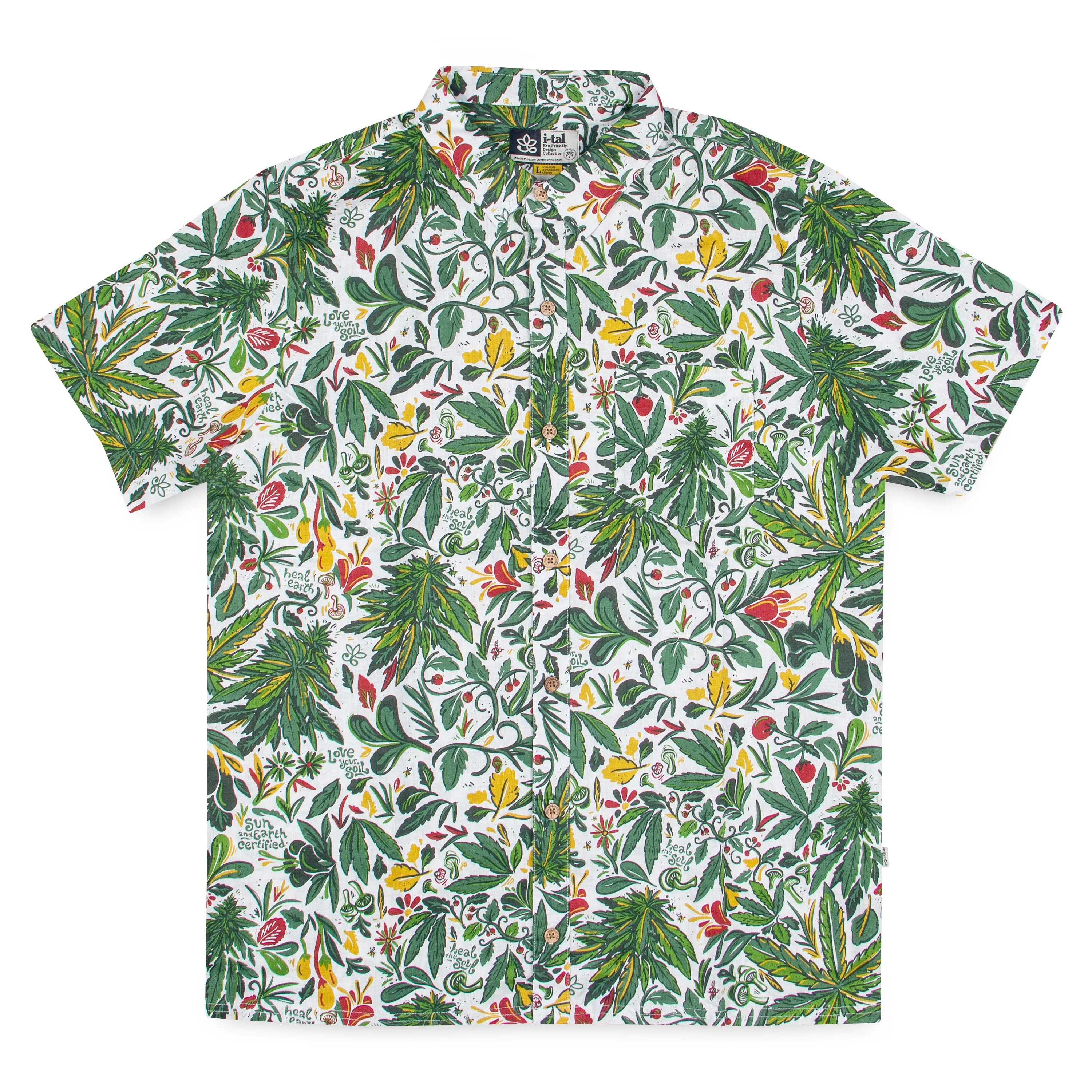 SUN EARTH I-TAL HEMP BUTTON UP