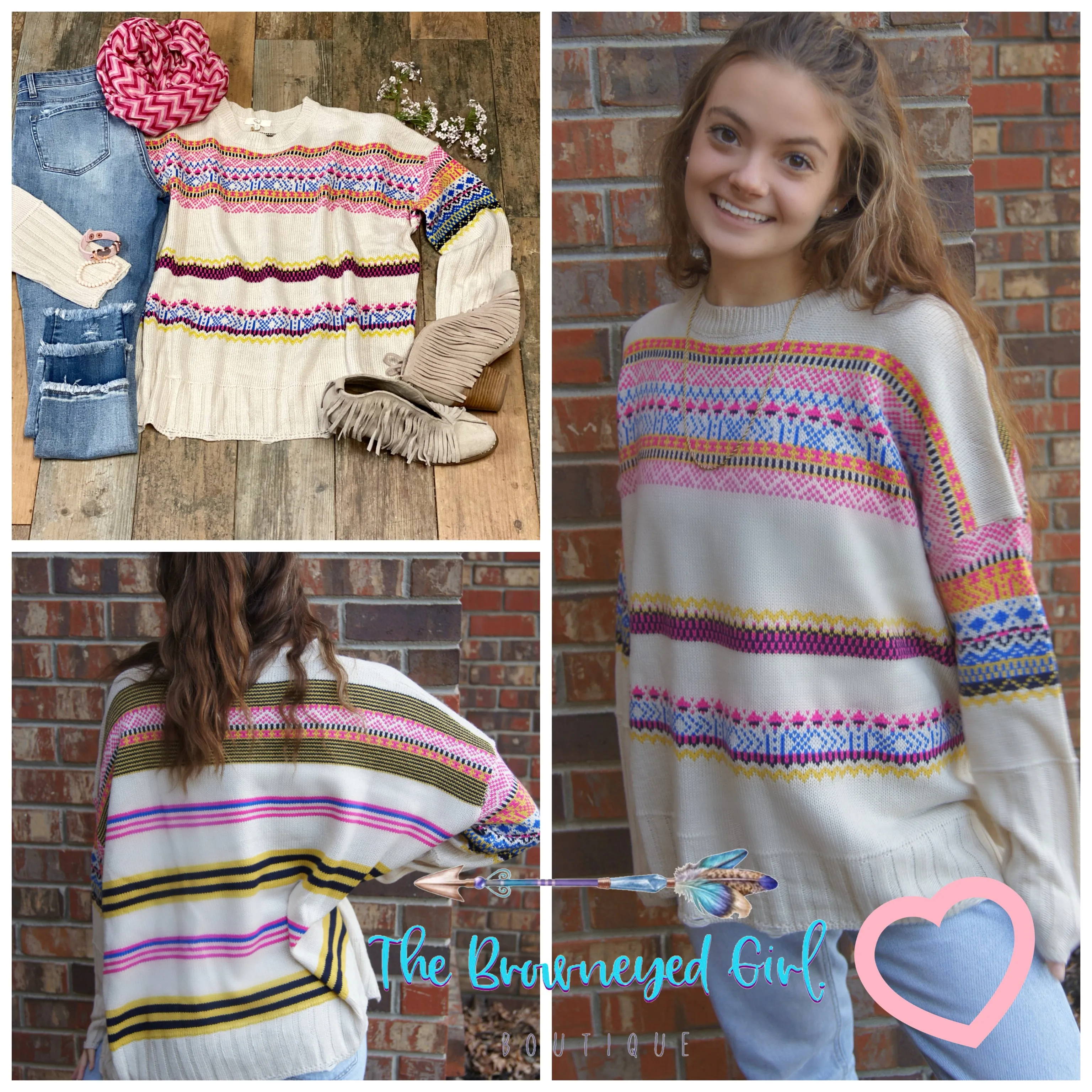 Trust Your Love Aztec Ivory Sweater