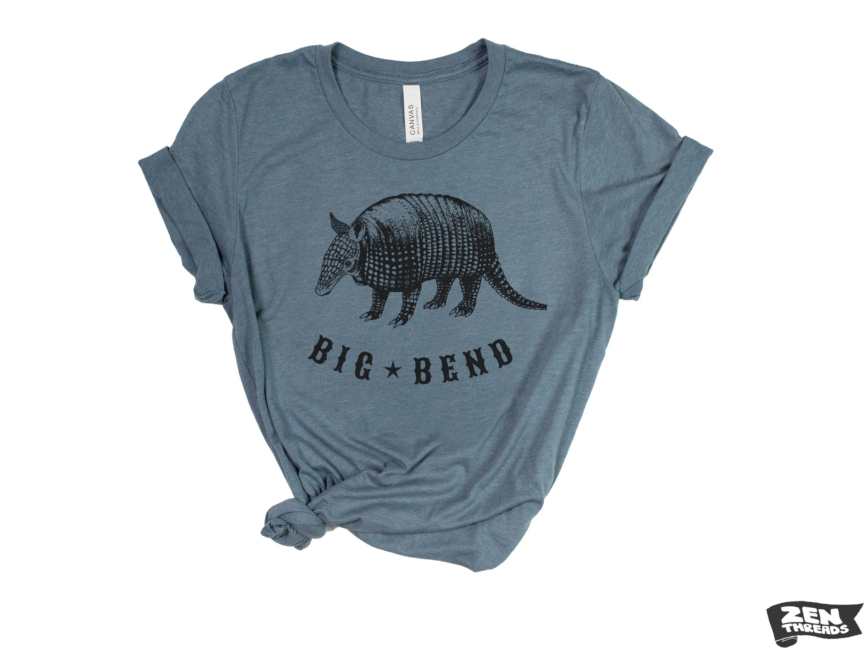 Unisex BIG BEND Vintage print Bella canvas jersey T-Shirt custom eco print tee national state parks Texas Austin armadillo desert hiking