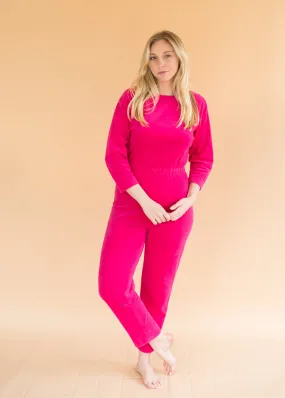 Vintage Pink Velour Jumpsuit