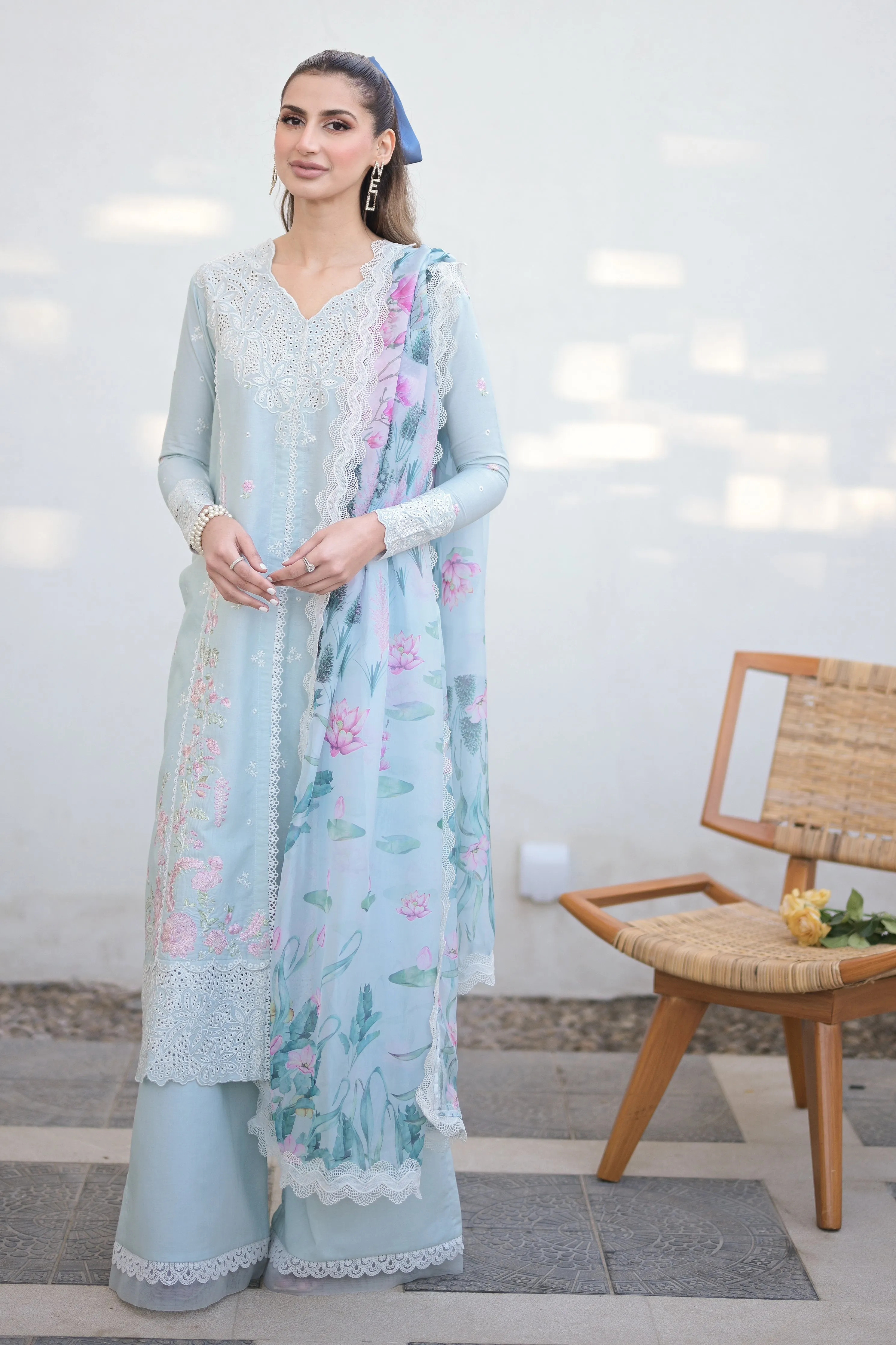 ZAHRA (ICE BLUE) - LUXURY LAWN x EID 2024